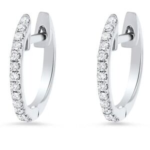 0.5 Inch Huggie Diamond Hoop Earrings